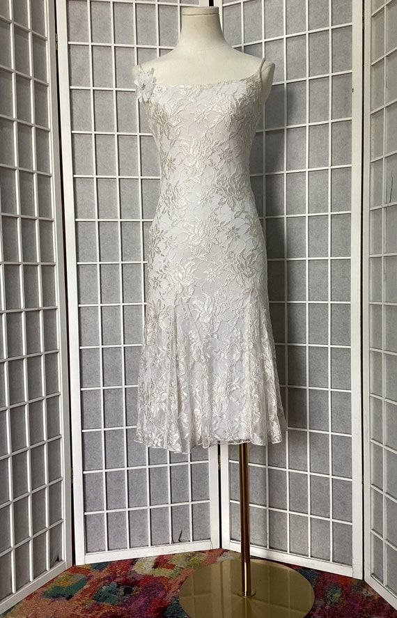 White Lace Dress by Jessica McClintock