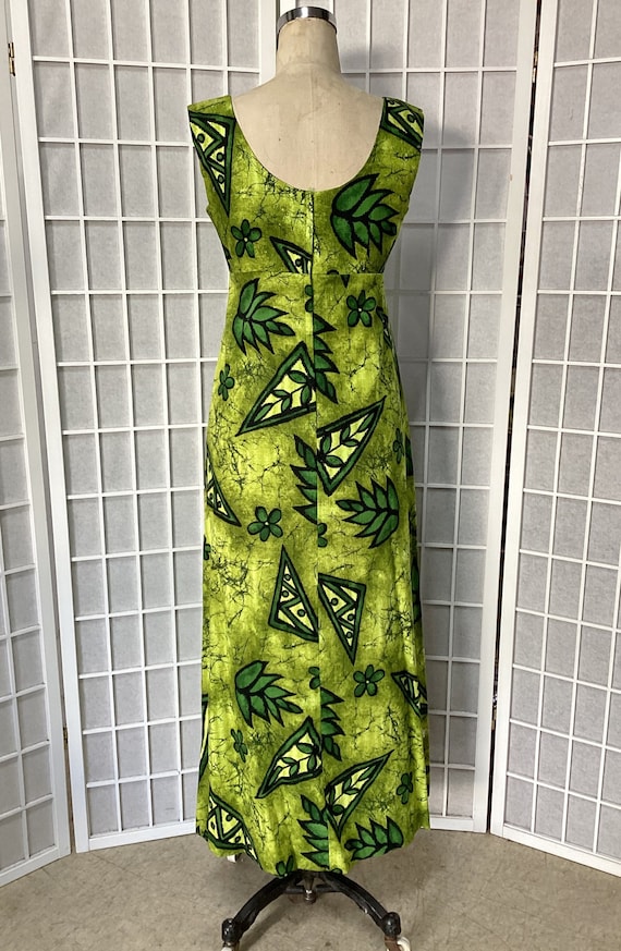 1960s Green Hawaiian Maxi Dress - image 7