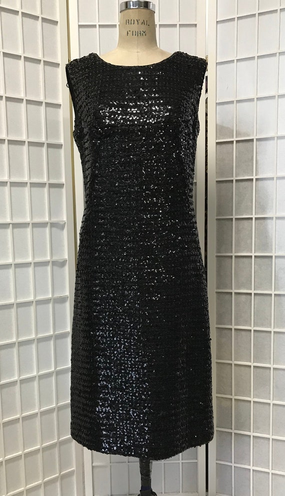Suzy Perette 1960s Black Sequin Dress