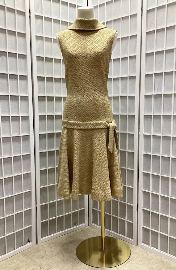 1960s Gold Knit Dress