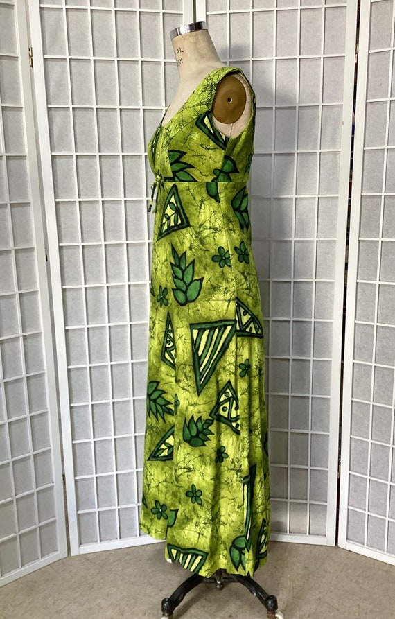 1960s Green Hawaiian Maxi Dress - image 3