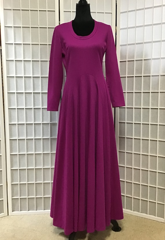 1970s Magenta Maxi Gown
