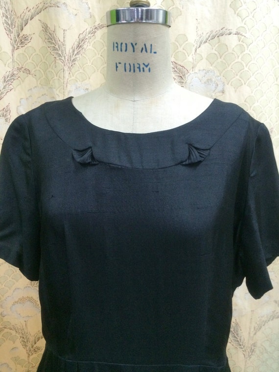 Vintage 1940s Black Silk Dress With Matching Jacke