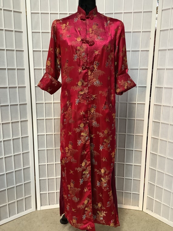 1960s Ruby Red Chinese Robe