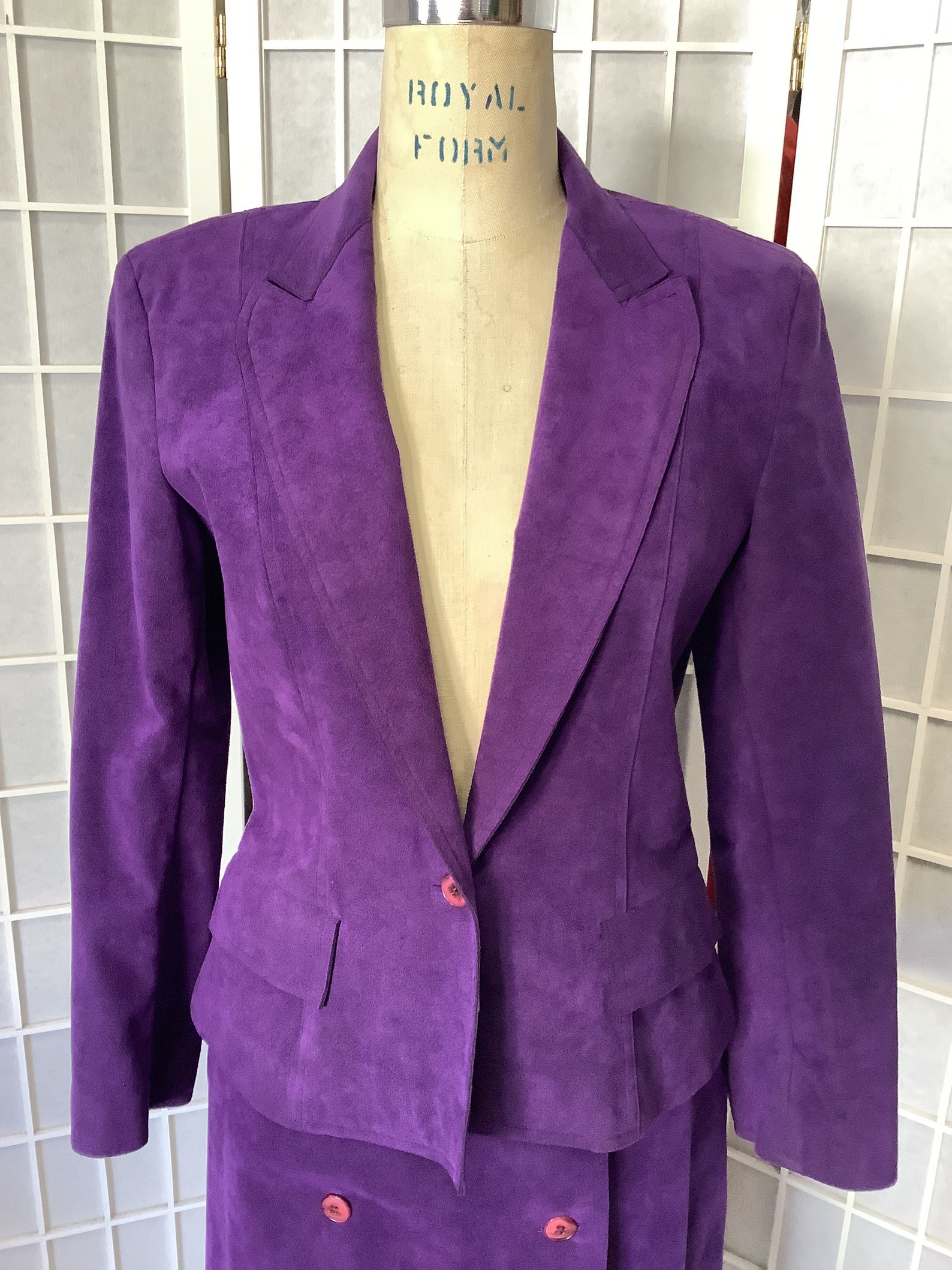 Purple Micro Suede Suit by Blassport | Etsy