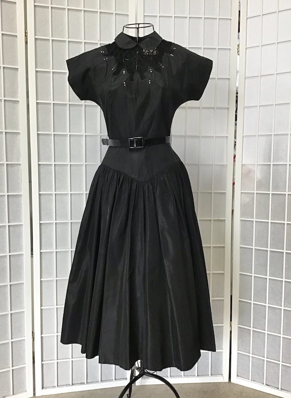 Late 40s/Early 50s Vicky Vaughn Little Black Dress