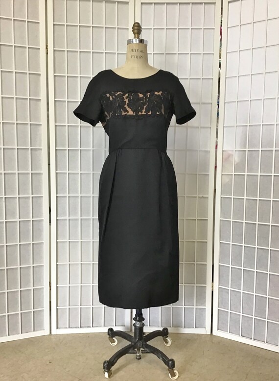 1950s Nat Kaplan Black Cocktail Dress
