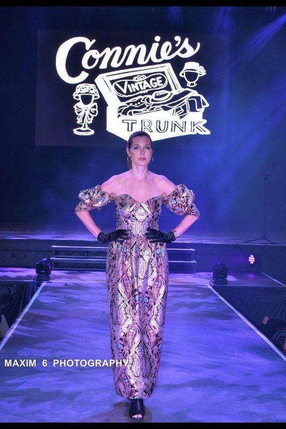Spectacular Pauline Trigere Metal Lame Gown
