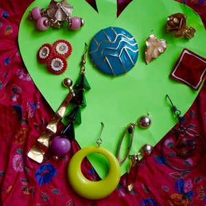 Beautiful Assorted Vintage Lot of Boho Vintage Stud Earrings and Vintage Dangle Earrings. Cute Vintage Lot of 80s and 90s Eclectic Earrings