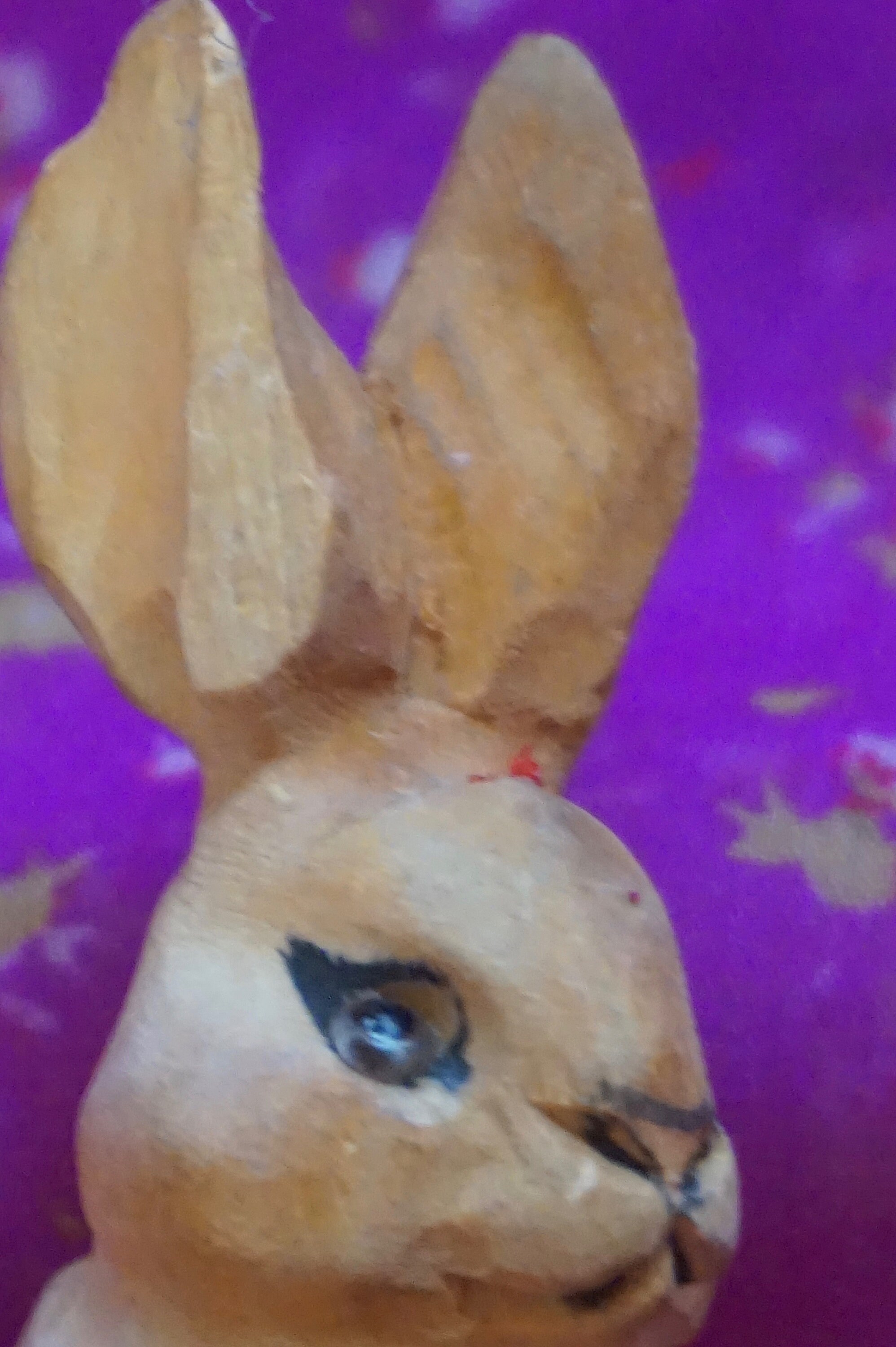 Angels Rabbit 70s Beautiful Vintage 70s Carved Wood Rabbit Figurine. Gorgeous Detailed ...