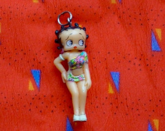 Small Cute Fun Vintage 90s Sexy Stylish Betty Boop Pendant Charm. Unique Fun Vintage 90s Betty Boop Pendant. Rare 90s Betty Boop Jewelry