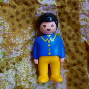 Cute Colorful Vintage 90s Playmobil Geobra Toy Figurine. Vintage 90s Playmobil Geobra Collectible Toy.
