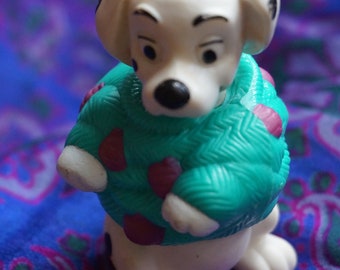 Cute Detailed Vintage 90s Disney's 101 Dalmatians Dalmatian Puppy Figurine. Colorful Fun Nostalgic Vintage 90s Disney's 101 Dalmatians Toy