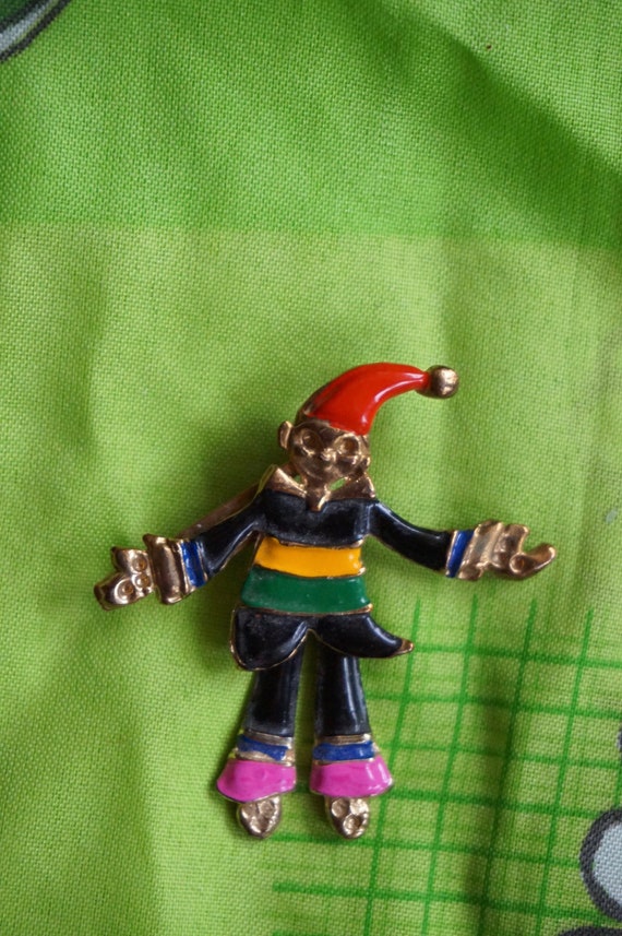 Cute Colorful Vintage 80s Kitsch Articulated Clown
