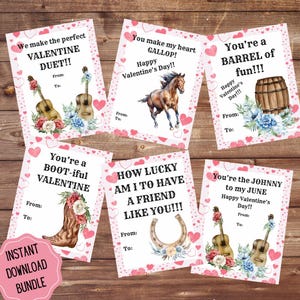Tarjetas de San Valentín del Oeste, Tarjetas de San Valentín Imprimibles, Tarjetas de San Valentín de Vaqueros, Tarjetas de San Valentín de Caballos, Tarjetas de San Valentín de Vacas, Tarjetas de San Valentín de Campo