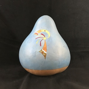Fine gourd art &quot;Southwest Flute Player&quot;