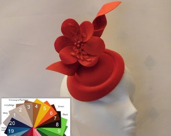 Fascinator Hat Red Hat fascinator #Fiore rosso e vortice Ascot Kentucky derby, Wedding, Race, Cocktail, Church hat fascinator Colori personalizzati