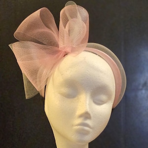 Pink & SilberGrau Haarband Fascinator, Pink Knotenschleife Stirnband - Perfekt für Rennen oder Mutter der Braut, Hochzeitsgast Kopfschmuck Stirnband