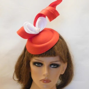 Red Fascinator Hat: Handcrafted Sculpted Headwear for Weddings & Races