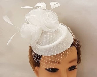 Bridal Birdcage Veil Fascinator Hat #feather Fascinator Hat  display picture 3
