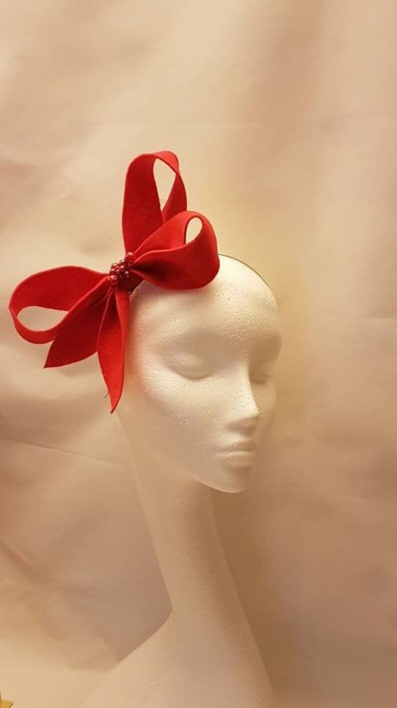 Fascinator Red Felt Fascinator redbluepurple Fascinator Etsy UK