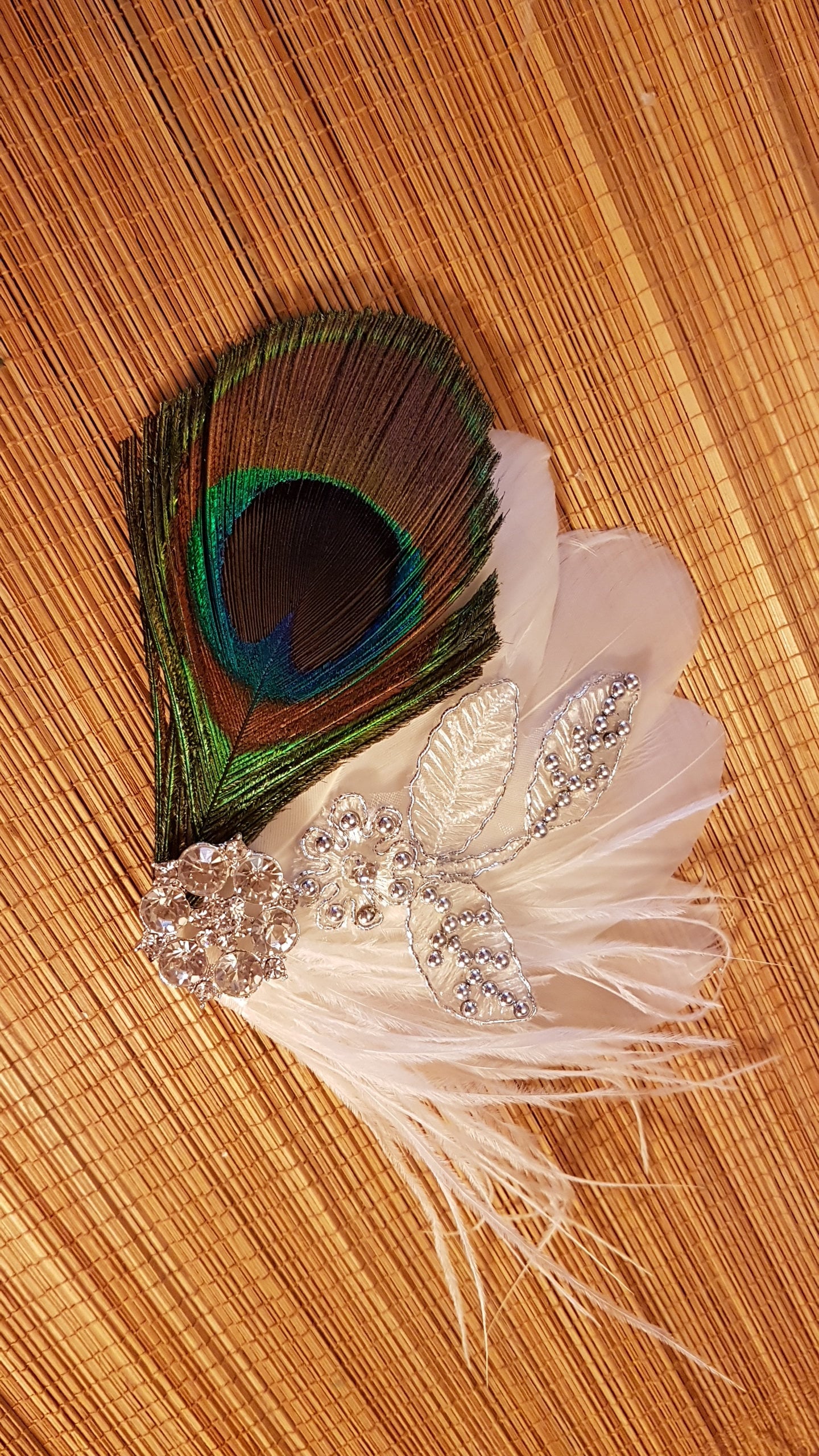 MisFun Set Plumes De Paon : Bandeau Élégant + Pinces + Cils Pour Cheveux – Style Années 1920, Carnaval & Soirées Festives