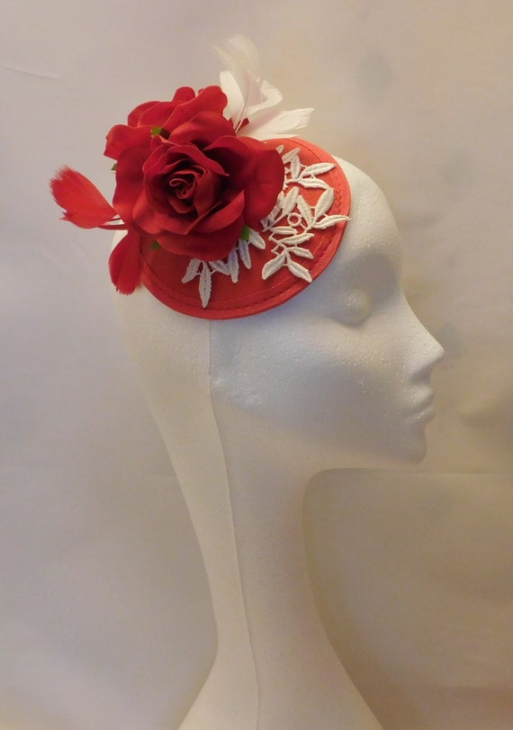 Fascinator Hat 40s50s Red Hat Fascinator #red Hat Fascinator  display picture 3