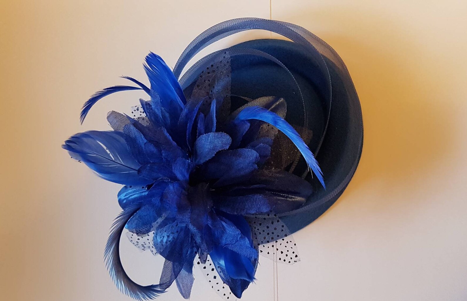 Fascinator Hat Royal Blue Headband Feather Hat Fascinator Etsy UK