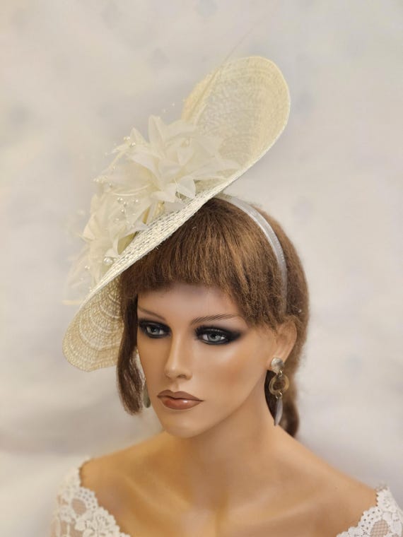 Ivory Quill Feather Fascinator: Wedding Ascot Derby Hat - Etsy display picture 2