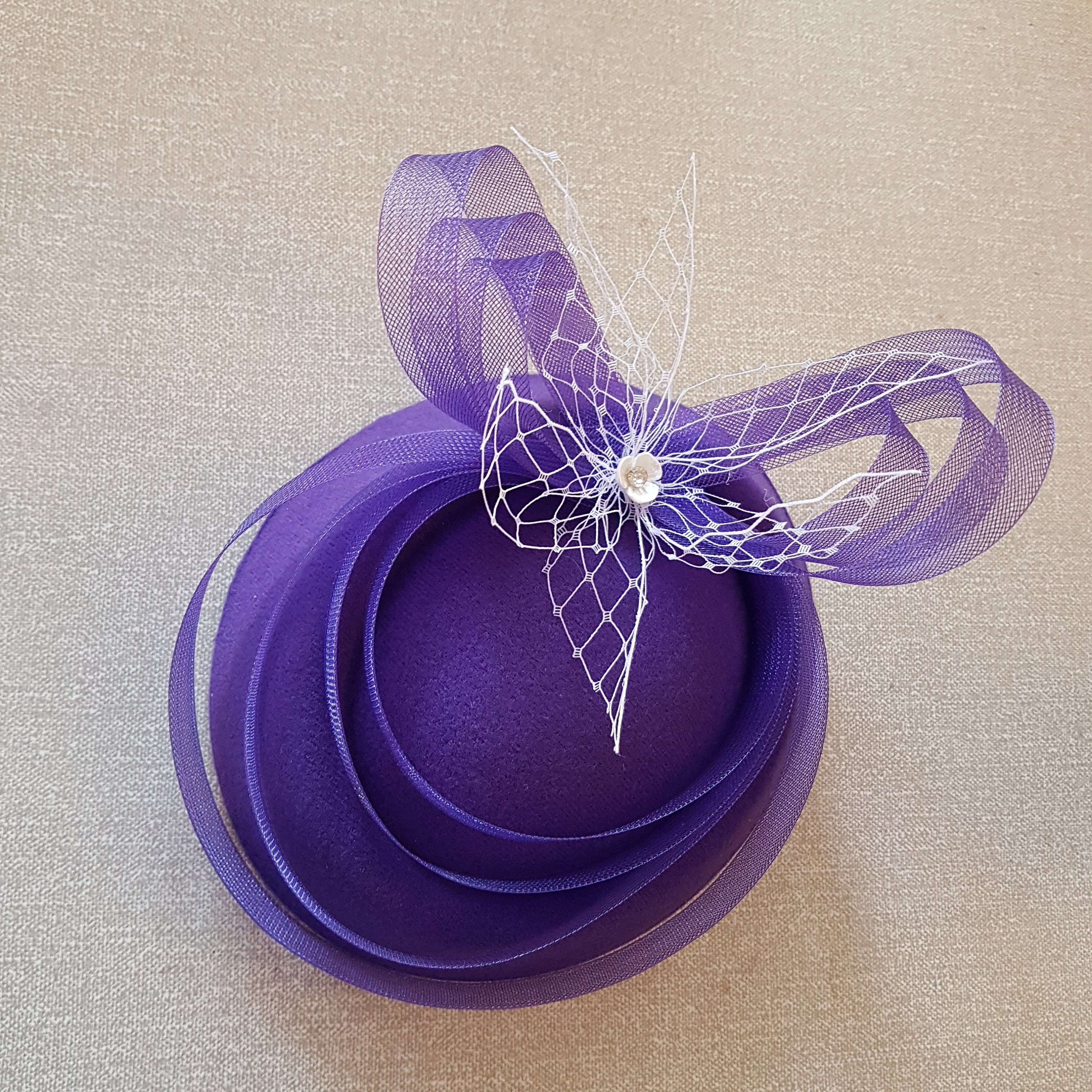 Beautiful Purple Ribbon Sculpted Fascinator Brunch Races Tea Chirch Races NWT Hat Haven Millinery - Kentucky Derby Hats in Louisville  main image 4