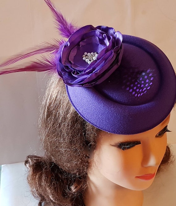 Ladies purple wedding hats deals