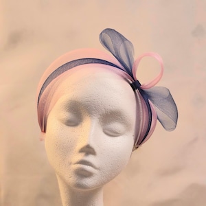 PINK & BLUE Bow Headband fascinator Church Ascot Wedding Guest Cocktail TeaParty fascinator Wedding Guest Wedding Guest Headwear, hatinator