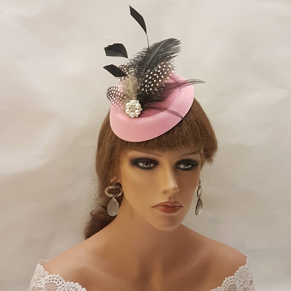 Chapeau Bibi Voile Plumes Style Années 20-50 - Coiffe Cocktail Avec Perles Élégante