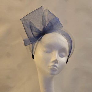 Navy & SilverGrey Headband Fascinator, Pink Knot Bow Headband - Perfect for Races or Mother of the Bride, Wedding Guest Headwear Headband
