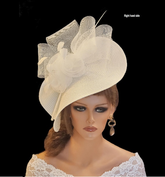 White Wedding Fascinator Hat: Mother of the Bride, Royal Ascot - Etsy