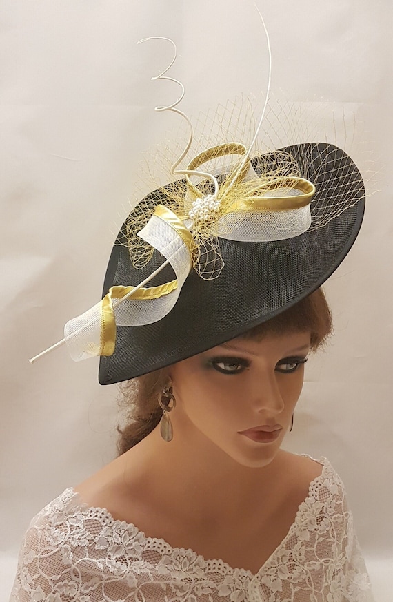 Elegant Black and Gold Women\'s evolution hat Donna Vinci Church Suits, Knits & Designer Church Hats  main image 4