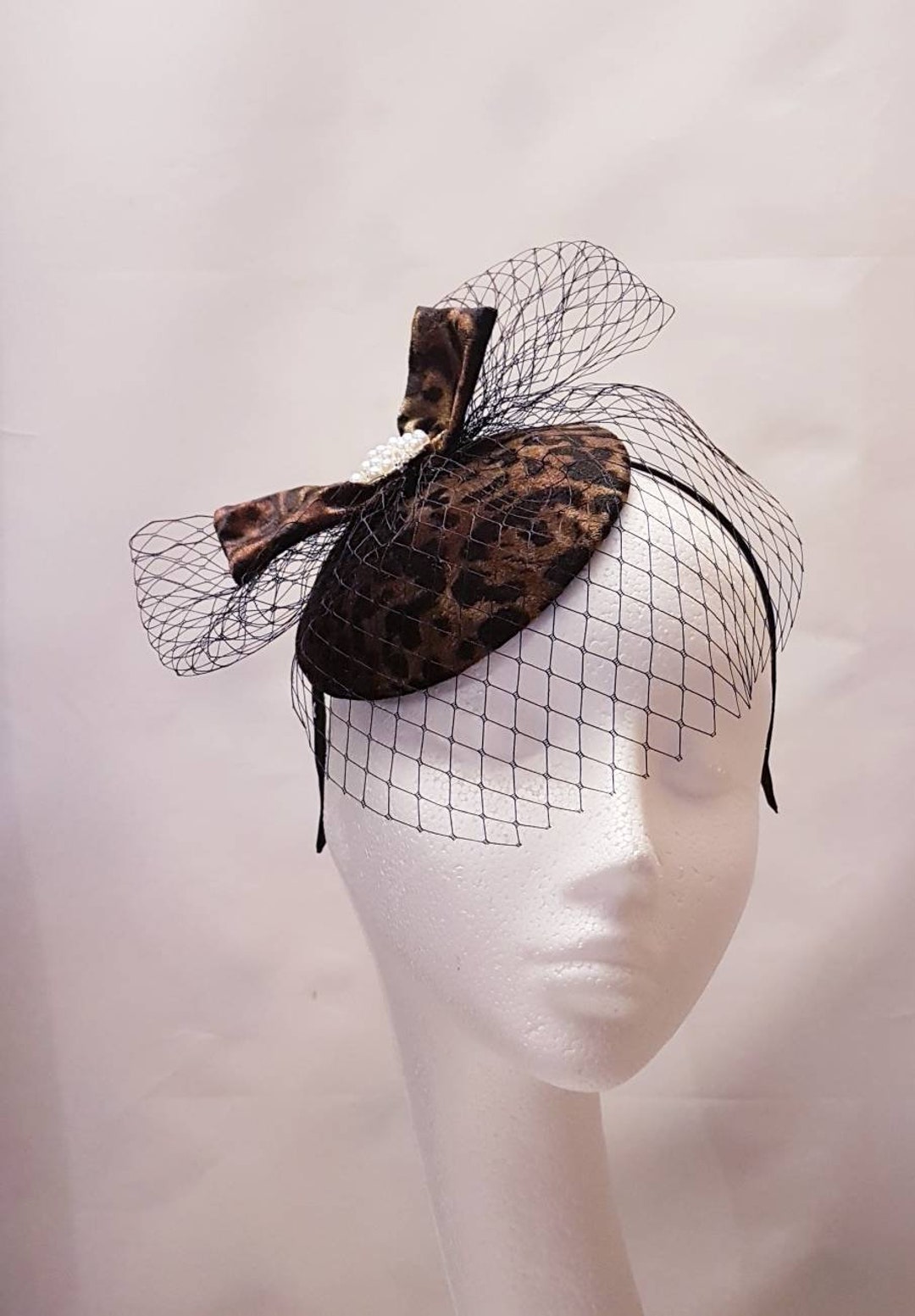 Black Abstract feather Detail Race Day Fascinator Hat main image 0