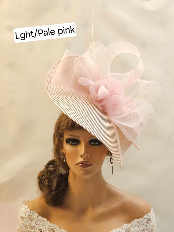 what color fascinator with pink dress Pink top hat for wedding and kentucky derby