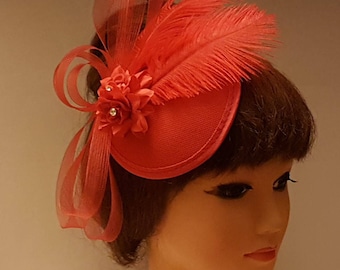 Red Wool Felt Fascinator With Unique Bow, Red Woll Felt  display picture 1