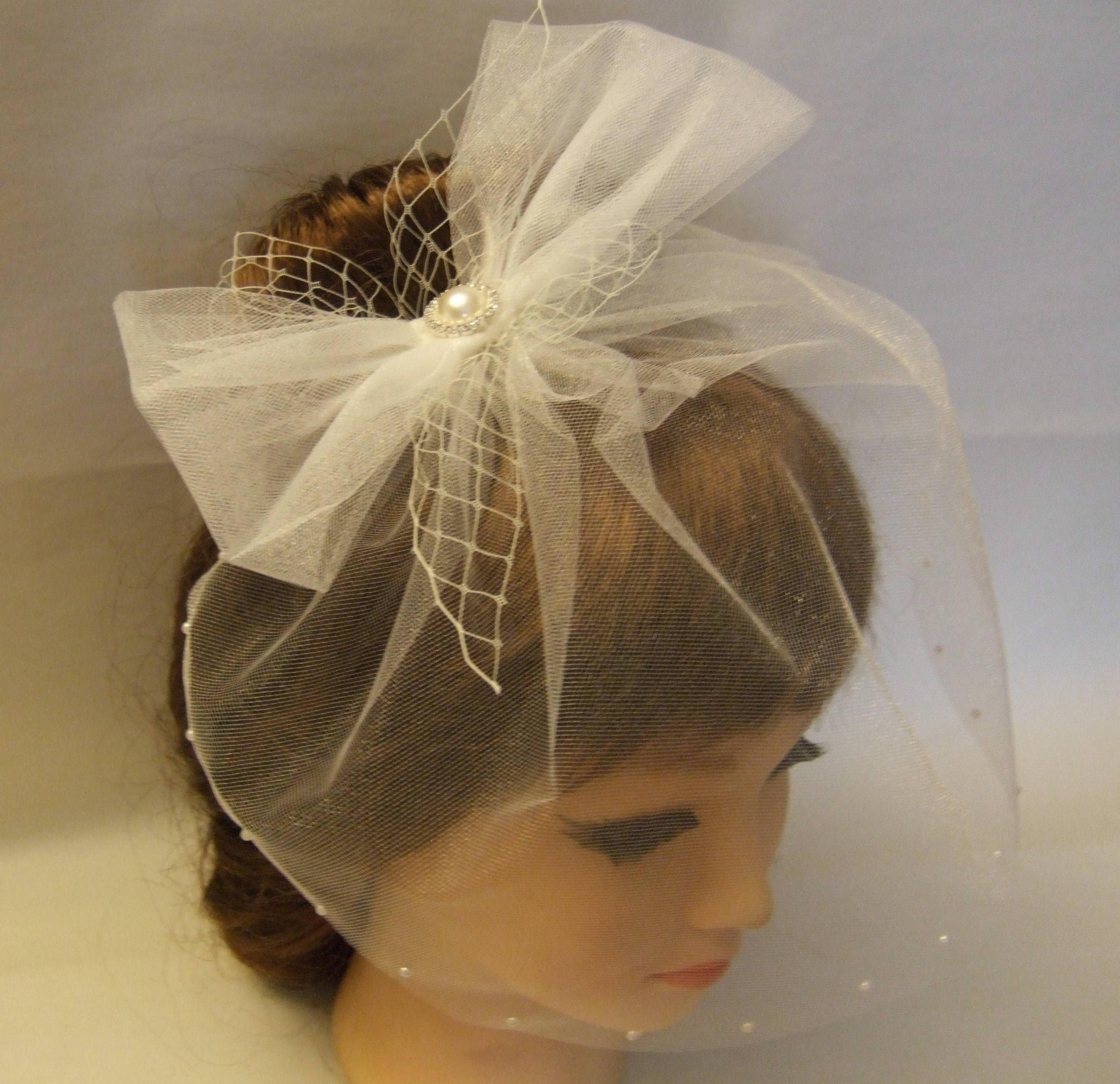 Bridal Blusher Veil White Ivory Tulle Birdcage Veil Birdcage Etsy UK