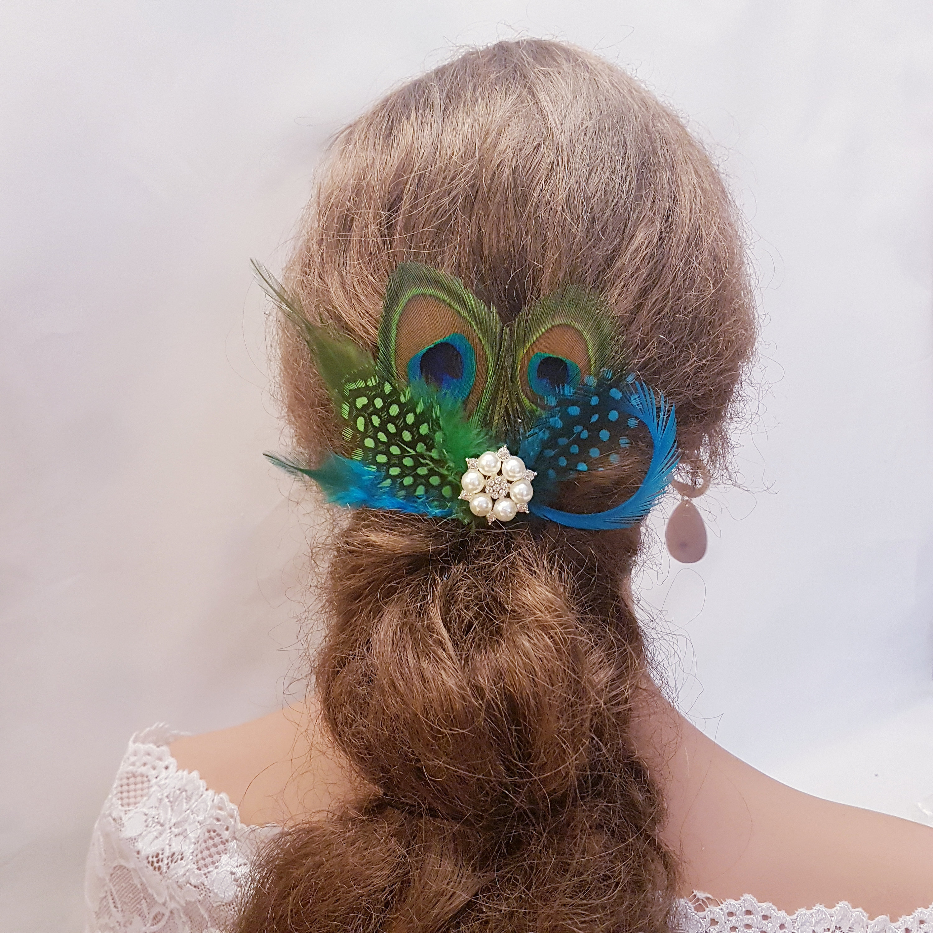 Peacock Feather Hair Clip Fascinator Hat 1920s Hair Accessoriess For 8218 Amazon.com: BABEYOND Peacock Feather Hair Clip, 9.8 main image 4
