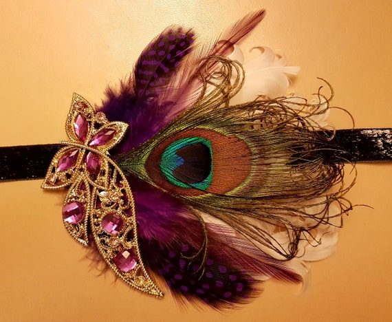 Gatsby Headband, Peacock Feather Headband #1920s Flapper  display picture 1