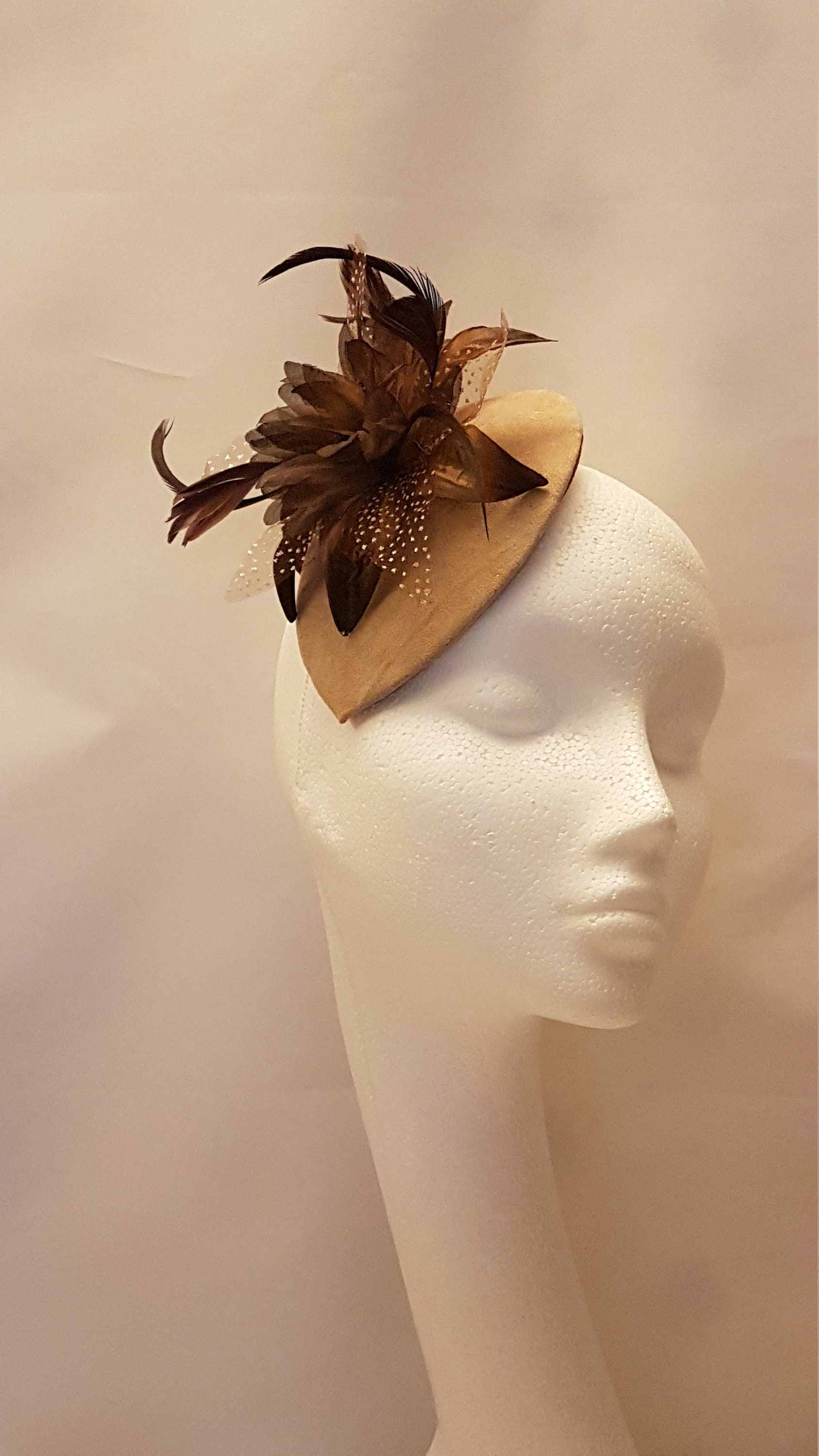 Fascinator Brown Hat Fascinator SUEDE 