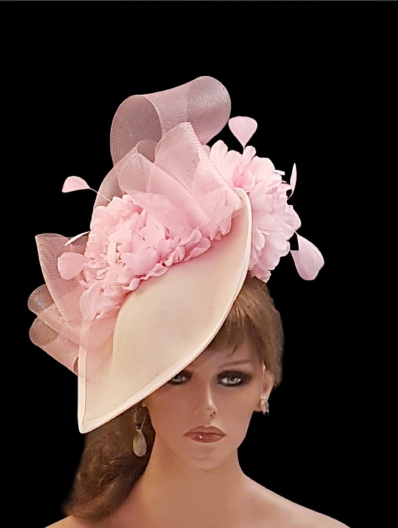 AVORIO Fascinator cappello grande hatinator a goccia floreale Fascinator Chiesa Derby Ascot cappello matrimonio TeaParty madre della sposa/sposo Hatinator immagine 8