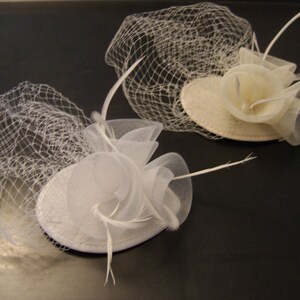 Bridal birdcage veil fascinator hat