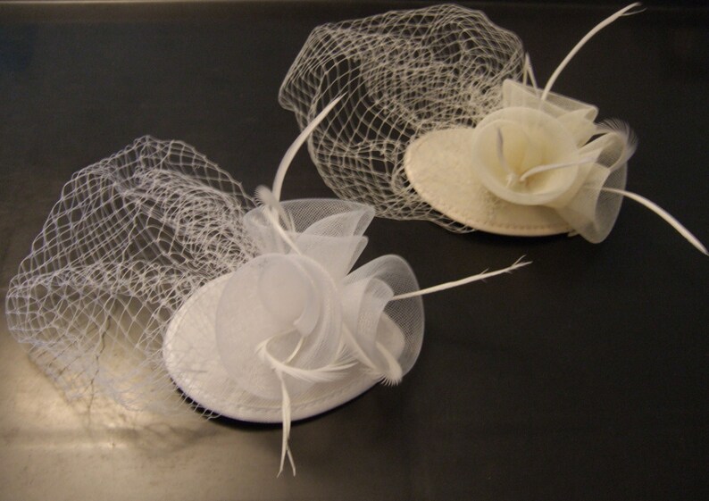 Bridal birdcage veil fascinator hat