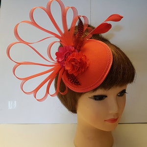 RED ascot hat Fascinator, Cocktail Party  Royal Ascot hat, Race hat, wedding , Kentucky Derby Church  hat, Red fascinator hatinator