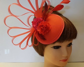 RED ascot hat,  Hat Fascinator, Tea Party Hat, Cocktail Hat, Ascot hat, Race hat, wedding hat, Kentucky Derby  hat, Red fascinator hat