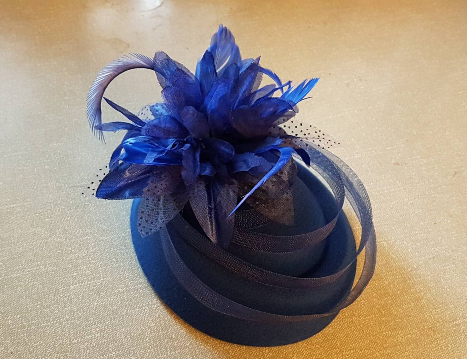 Fascinator Hat Royal Blue Headband Feather Hat Fascinator Etsy UK