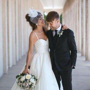Bridal birdcage veil fascinator